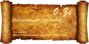 Ostermayer Zsinett névjegykártya